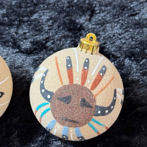 Native American Navajo Sand Painting Ball Ornament Christmas Lot (6) - Picture 7 of 9